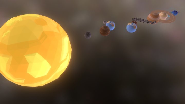 Low poly solar system 3D Model