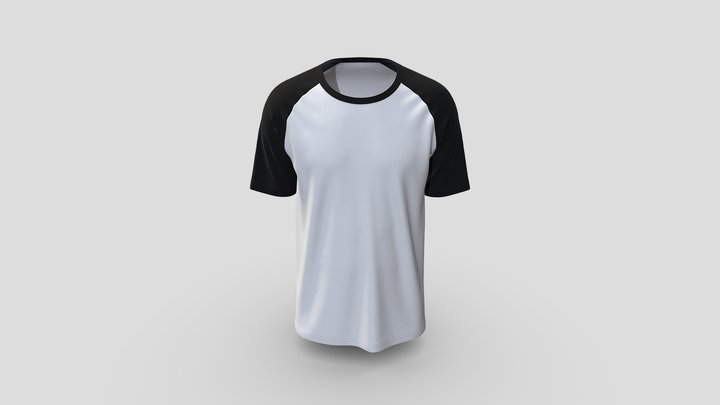 Raglan Sleeve Round Neck T- Shirts Design 3D Model