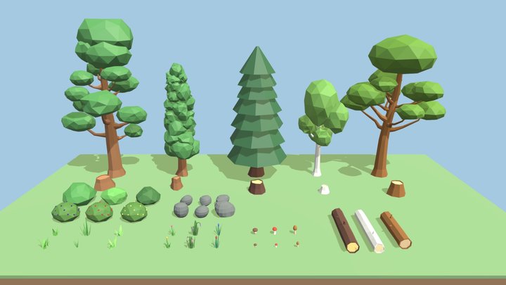 Nature LowPoly Asset Pack 3D Model