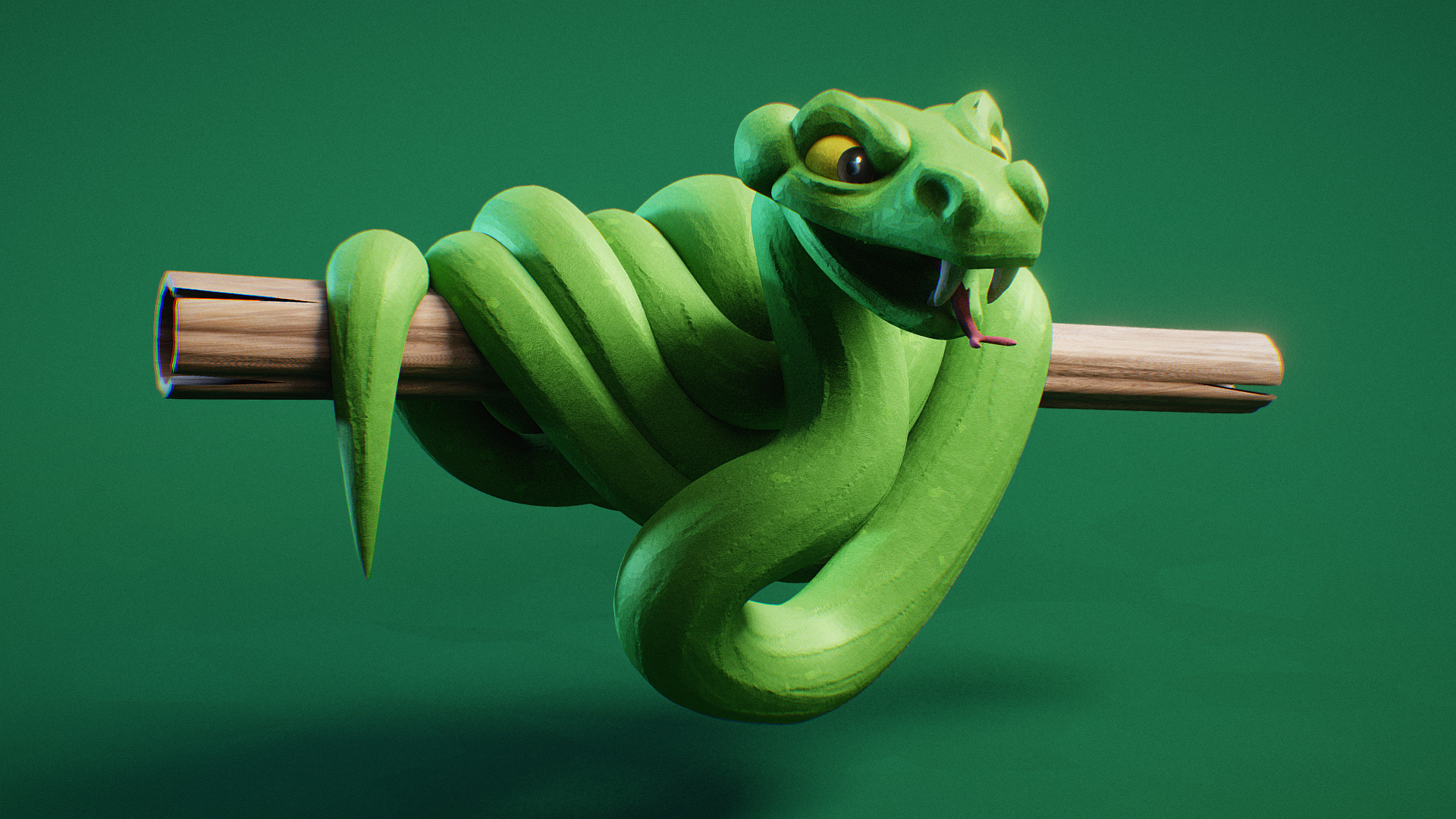 3D model Day 22 – Beast : Jungle - This is a 3D model of the Day 22 - Beast : Jungle. The 3D model is about a green frog on a branch.
