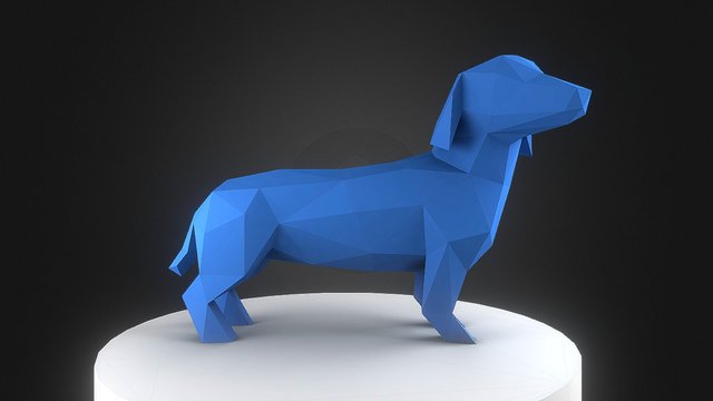 Dachshund - Wiener dog - 3D papercraft model 3D Model