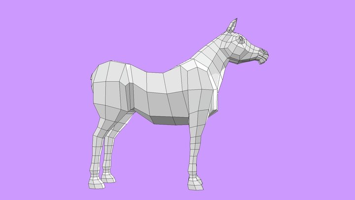 Horse Low-Poly Base Mesh 3D Model
