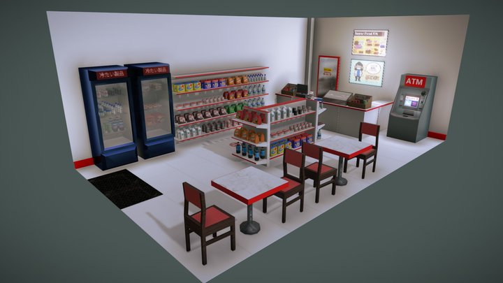 Konbini Store - Modular Scene 3D Model