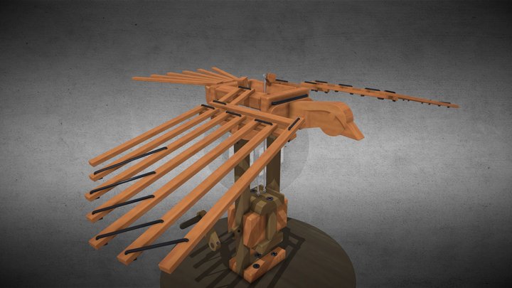 Flying Bird Wooden Toy 3D Model
