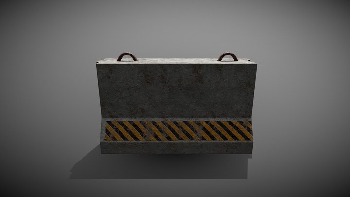 Concrete Barrier 3D Model