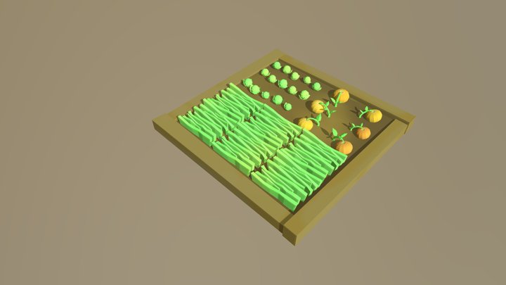 Low-Poly Post-Apocolyptic Organic Farm 3D Model