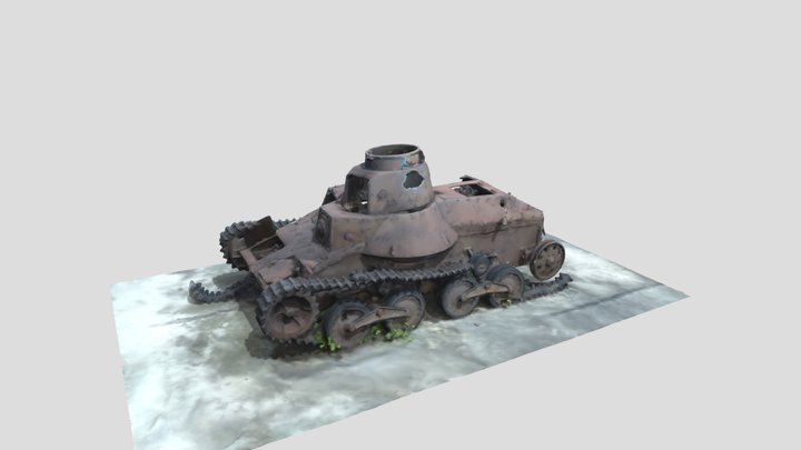 WWII Imperial Japanese Army Type 95 Ha-Go Tank 3D Model