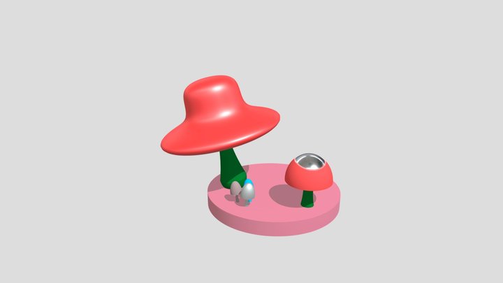 蘑菇外型重力燈 3D Model