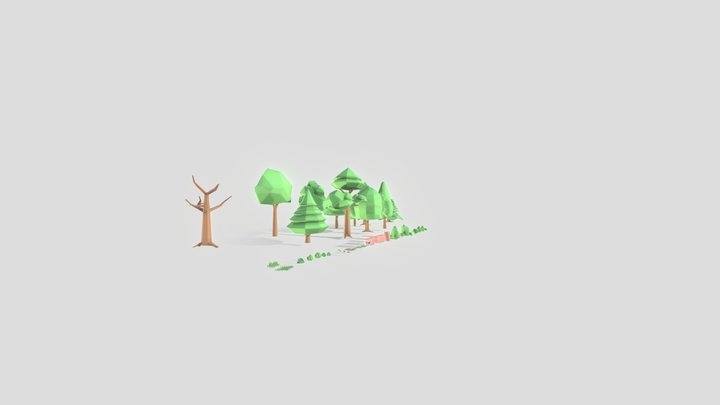 Enchanting Low Poly Landscape Elements Pack 3D Model
