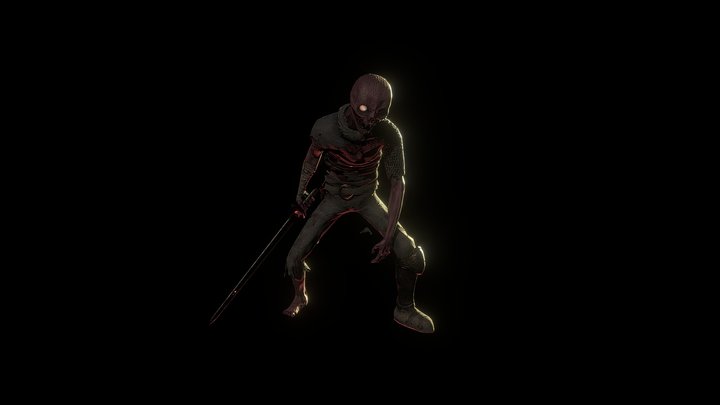 Cursed Undead Soldier Rig 3D Model