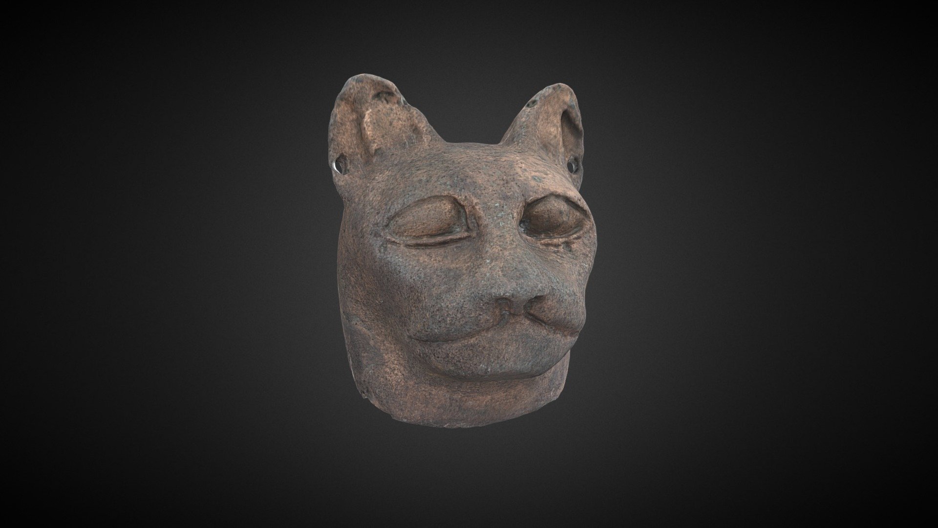 Bronze Cat Head Bolton Museum Collection 3D model by Archaeology