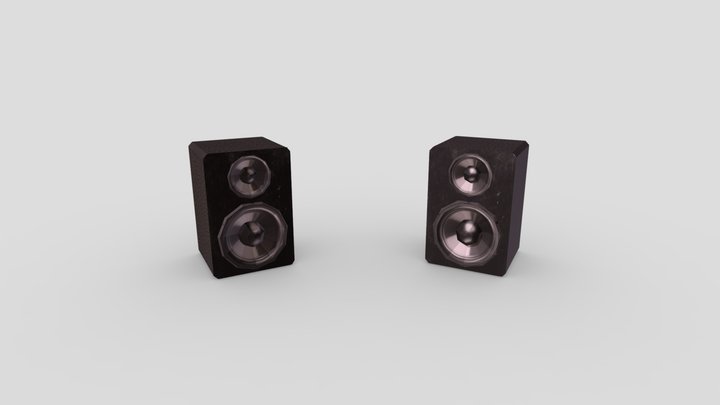 Speakers Low Poly 3D Model