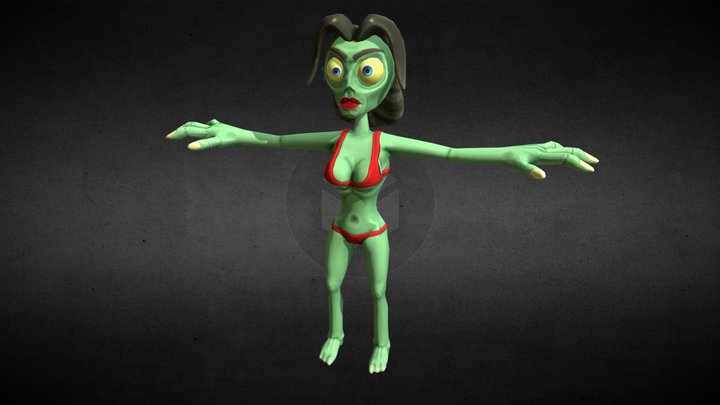 Woman Zombie 3D Model