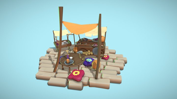 DAE Bazaar - Tea/Tobacco Vendor 3D Model