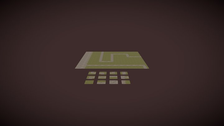 Tileable Grass and Cobblestone Pathways 3D Model