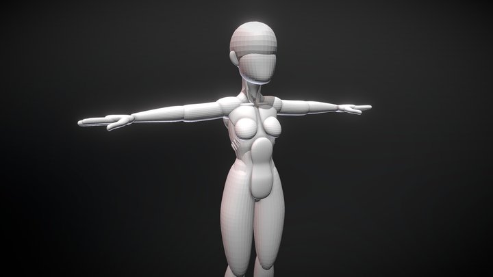 Female Stylized Proportions Blockout V2 3D Model