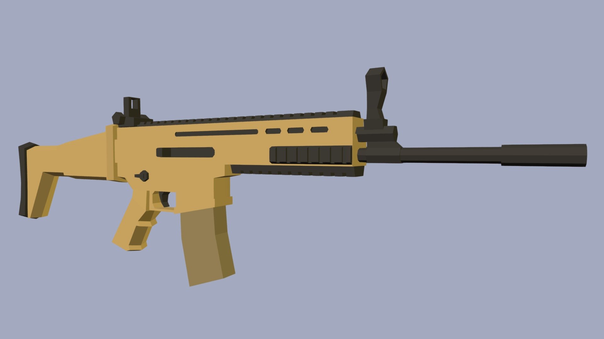 (Free) Low poly SCAR-L | Game-ready asset - Download Free 3D model by ...