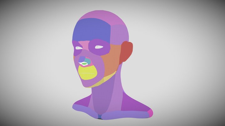 Head (re)topology reference 3D Model