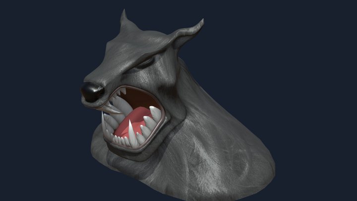 Wolf's Head (stylized) 3D Model