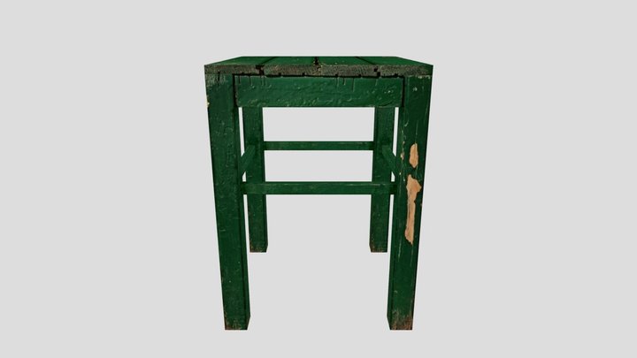 Wooden Stool 3D Model