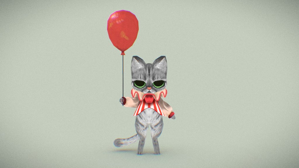 Sad Clown Cat