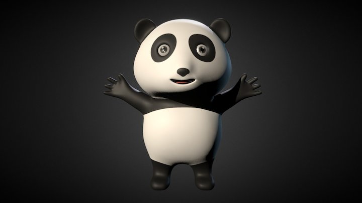 Cartoon Panda 3D Model