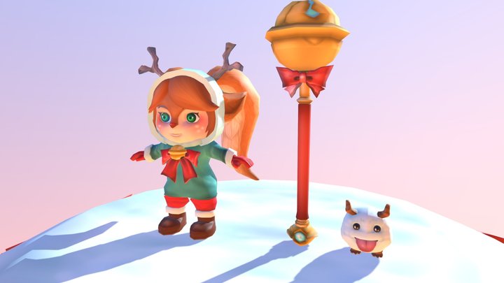 Snow fawn poppy 3D Model