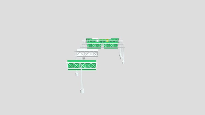 Empty Highway Sign 3D Model