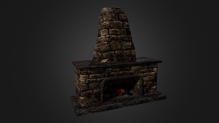 NW City Fireplace Large 01 3D Model