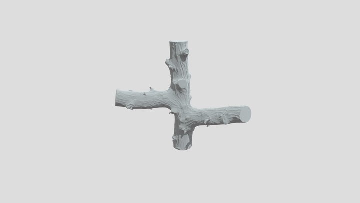 Y-Shaped Tree Trunk 3D Model