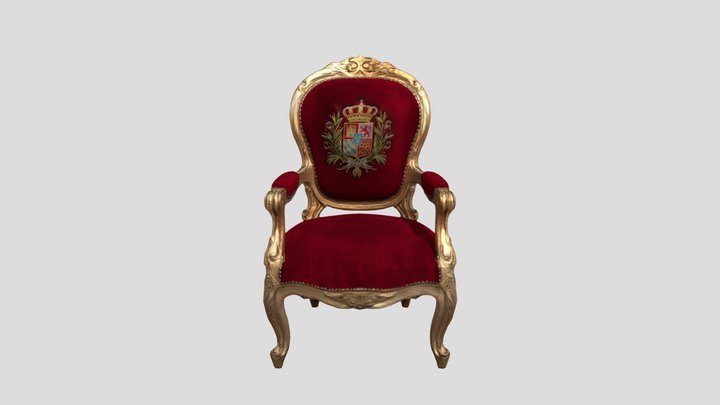 Chair golden The 1851 Great Exhibition in London – Free 3D Model STL