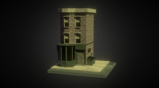 Old Worn Down City Building 3D Model