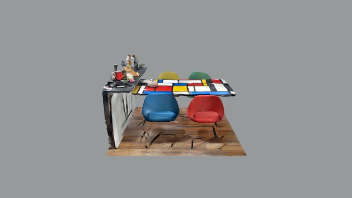 Mondrian Table 3D Model