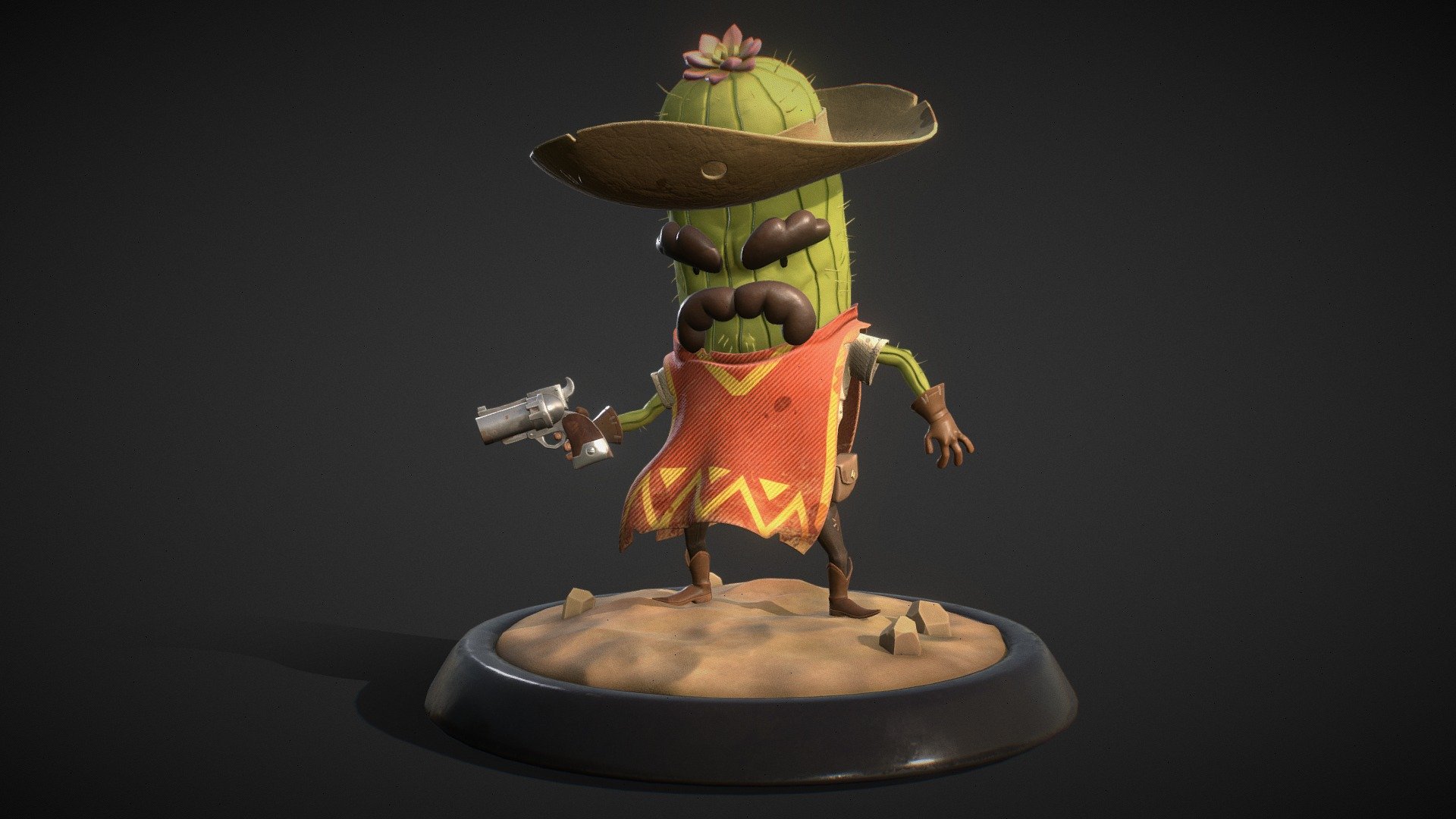 Cowboy Cactus - Cartoon Sculpt - 3D model by adrianalonso3d [b2fd40e ...