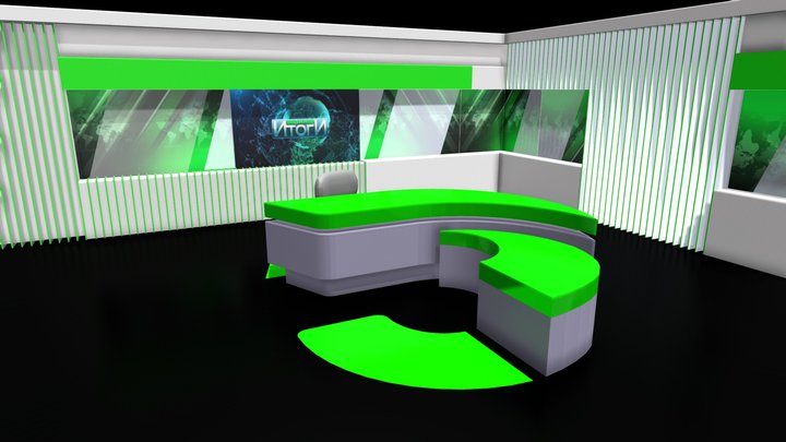 Channel 5 News set design 3D Model