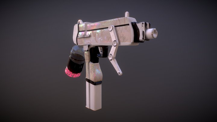 Textured Gun 3D Model