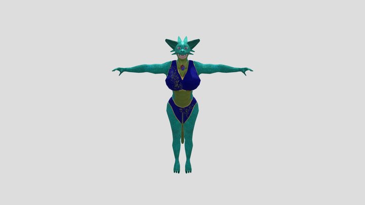 Mirra Kerzdath - Draconian Low poly for VRchat 3D Model