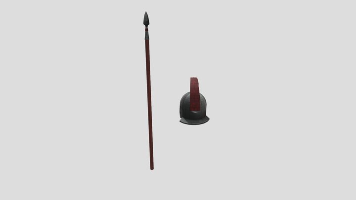 spear and helmet 3D Model