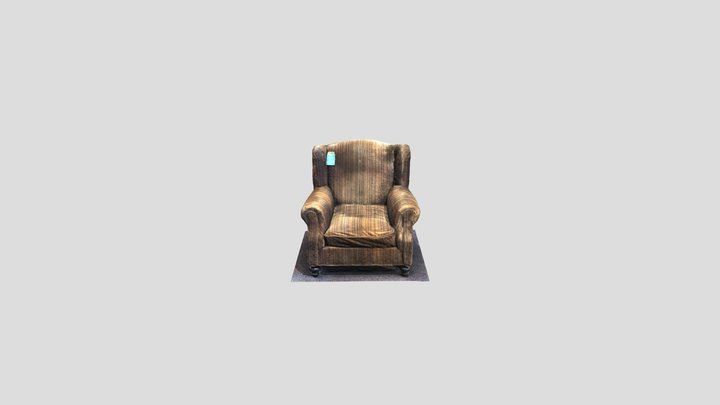 Brown Stuffed Comfy Chair Scan 3D Model