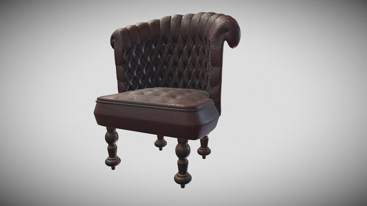 Chesterfield weathered chair 3D Model