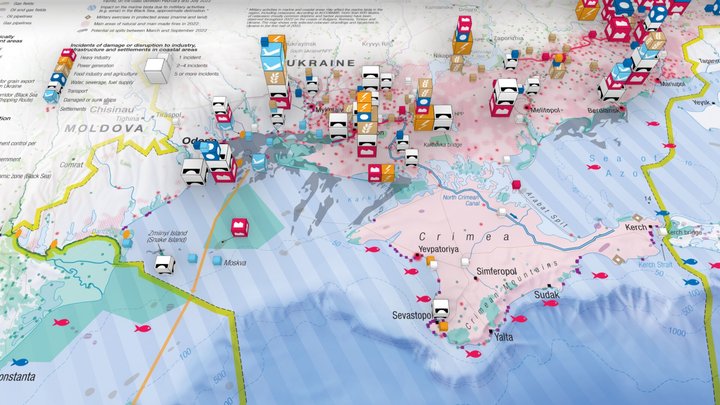 Map "Impacts on the Black Sea" 3D Model