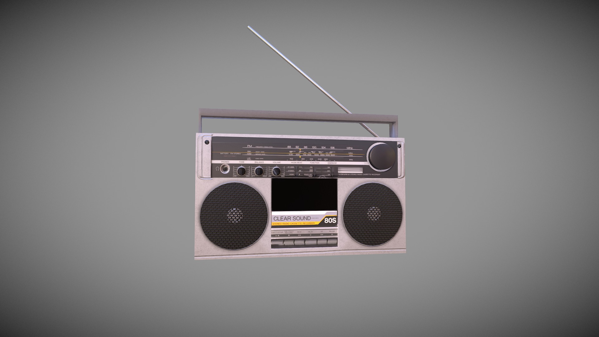 3D model Radio - This is a 3D model of the Radio. The 3D model is about a black and silver speaker.