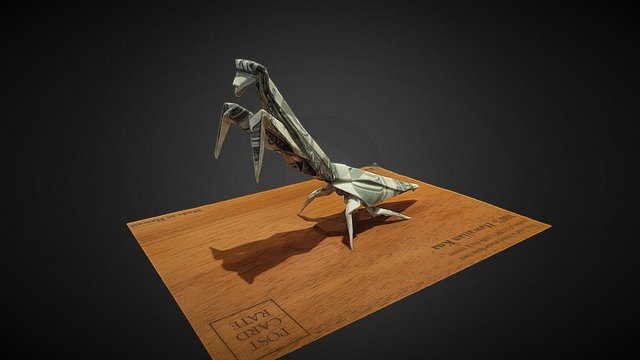 Dollar Bill Origami - Mantis 3D Model