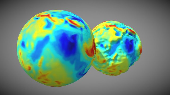 Earth Gravity Map 3D Model