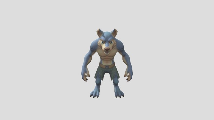 Blue Werewolf 3D Model