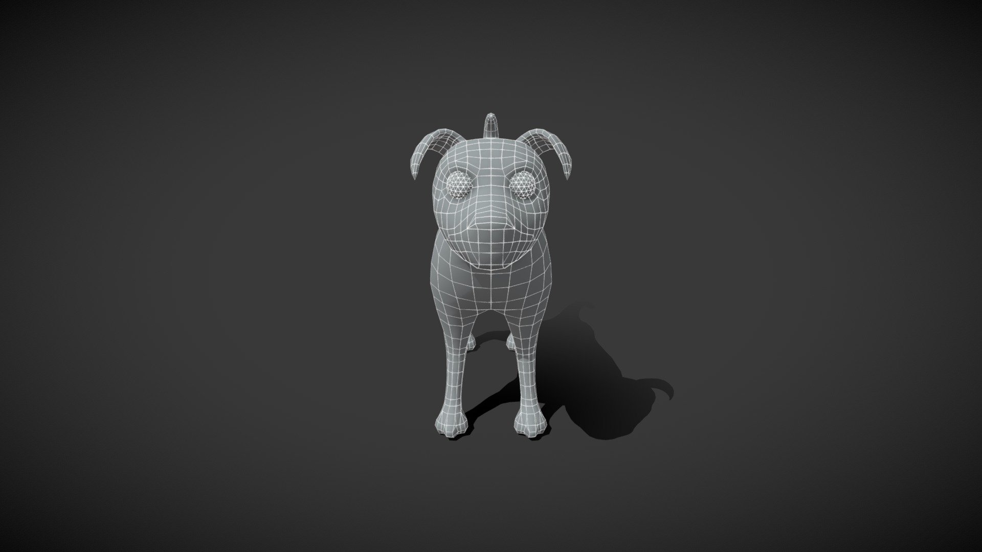 Cartoon Dog Terrier Base Mesh 3D Model