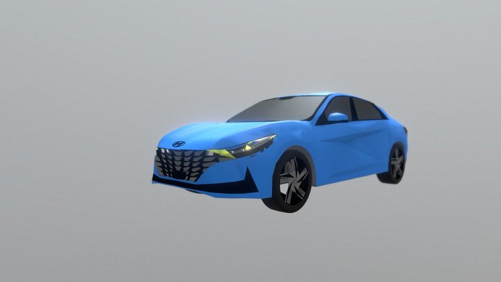 Hyundai Elantra 2022 [ Ultra Low Poly ] 3D Model