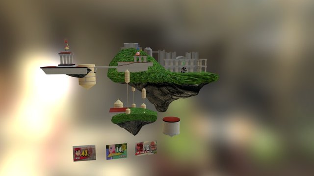 Super Smash Bros temple of time. 3D Model