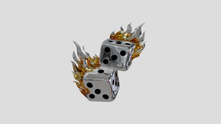 Flaming Dice 3D Model