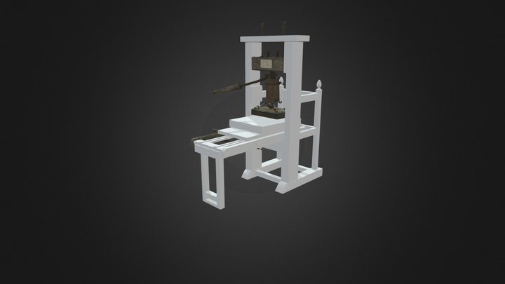 Thomas Gent 18th-century printing press 3D Model